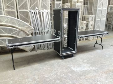 Black 28U Amplifier Anti Shock Rack Flight Case With Two Pieces Of Tables 9mm Thickness Plywood