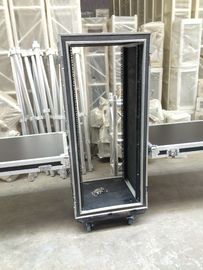 Black 28U Amplifier Anti Shock Rack Flight Case With Two Pieces Of Tables 9mm Thickness Plywood